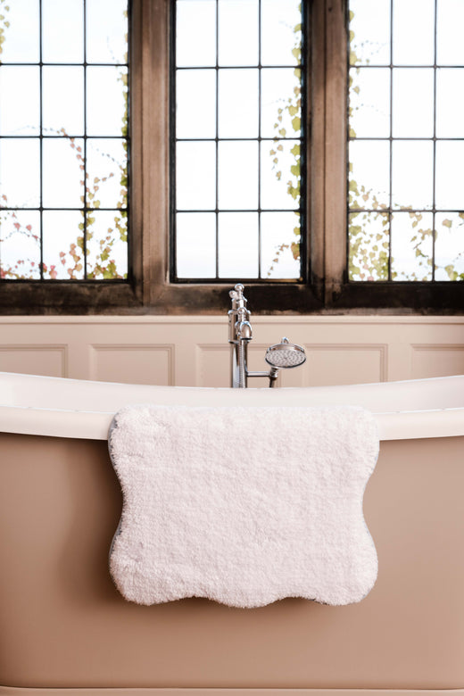 Amelia Scalloped Bath Mat, Powder Blue