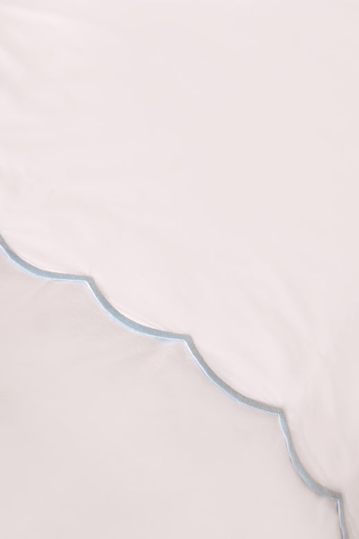 Annabelle Scalloped Bed Linen, Powder Blue, Detail