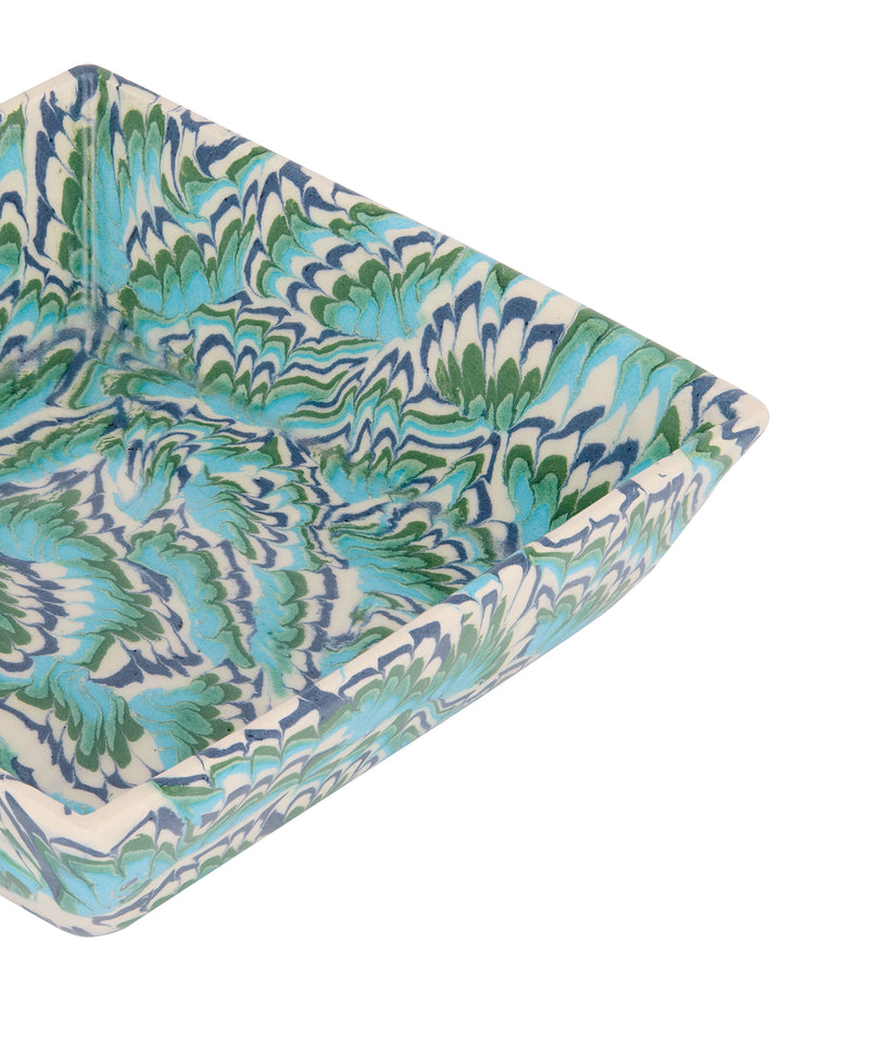 Aptware Marble Ceramic Medium Vide Poche, Lagoon Blue Green, Detail