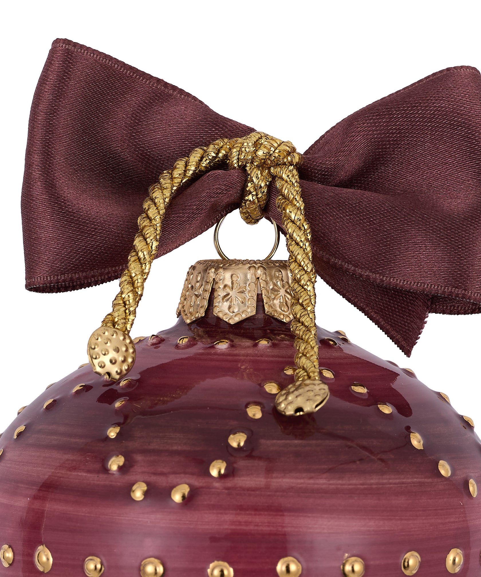 Chiara Bauble, Gold/Burgundy, Detail