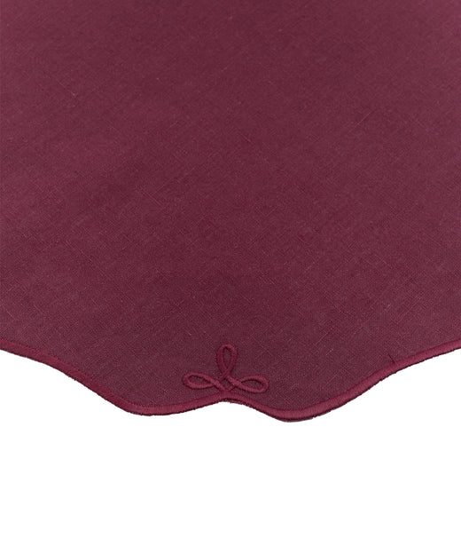 Set of 4 Martha Linen Placemats, Burgundy