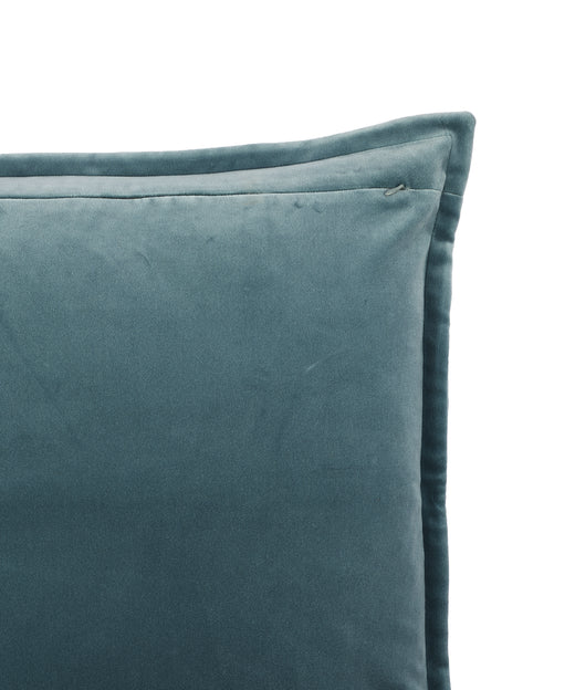 Frances Velvet Cushion, Lagoon Blue, Cut Out, Detail