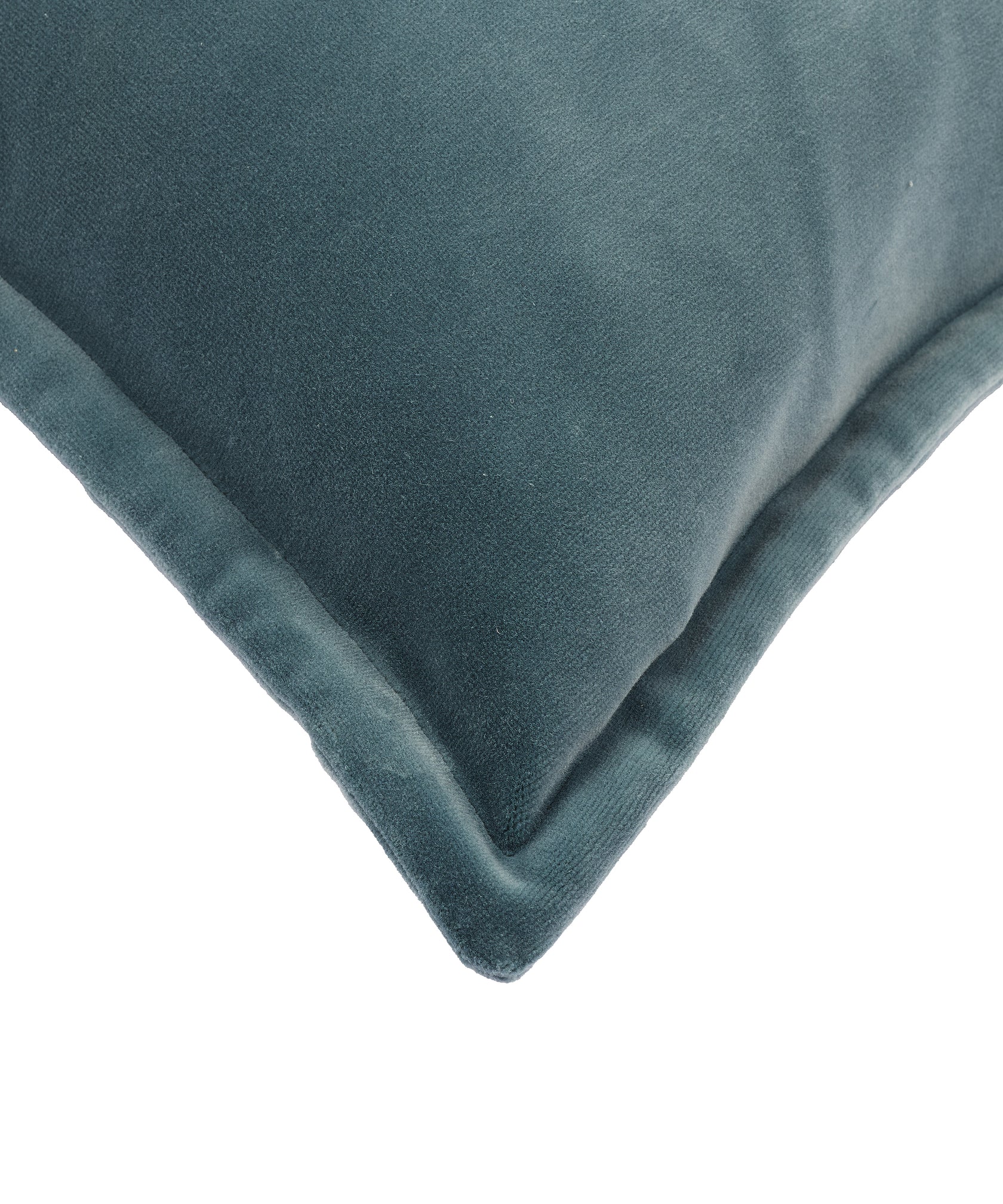 Frances Velvet Cushion, Lagoon Blue, Detail
