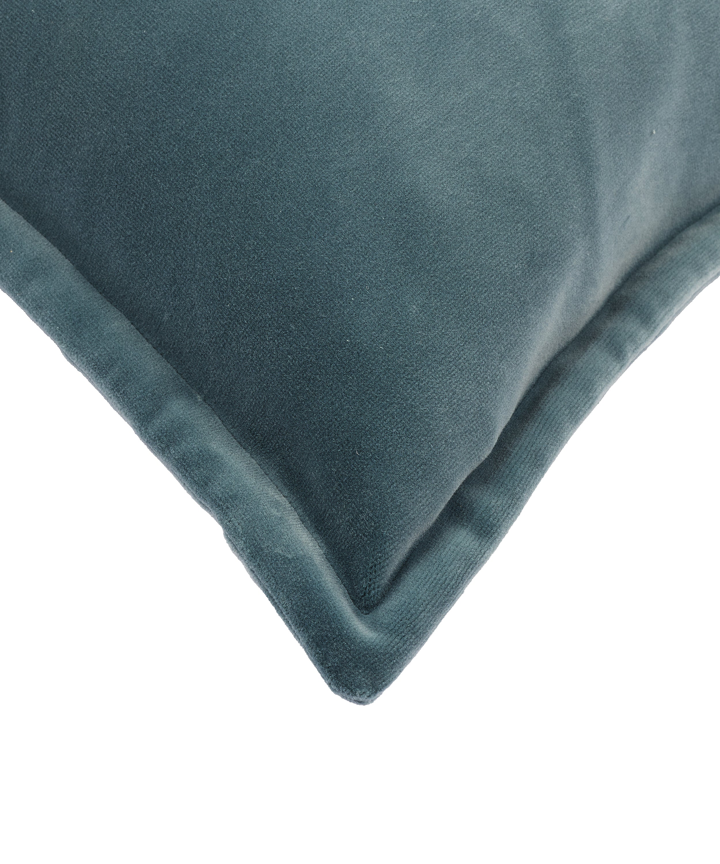 Frances Velvet Cushion, Lagoon Blue, Detail