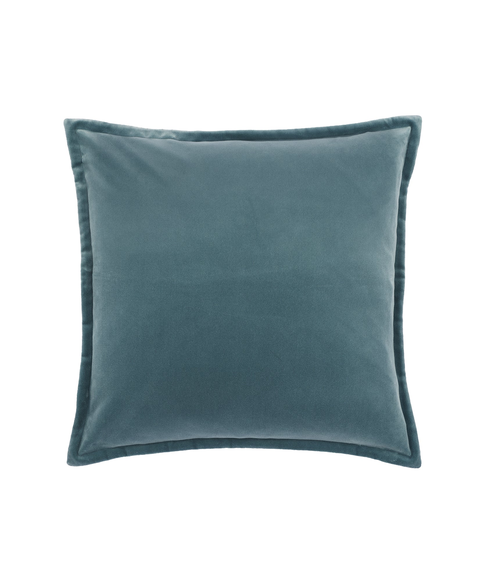 Frances Velvet Cushion, Lagoon Blue, Cut Out