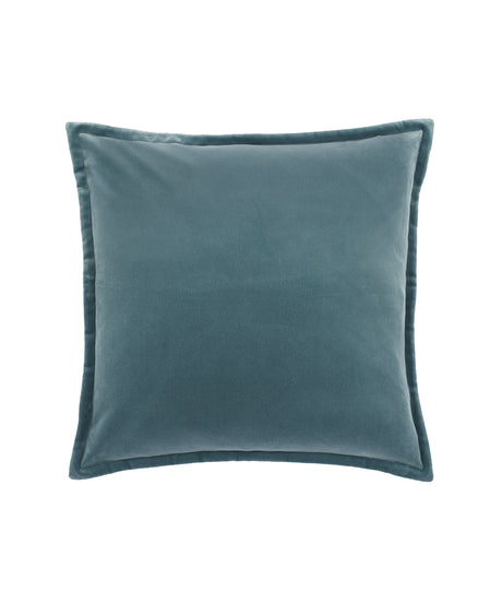 Frances Velvet Cushion, Lagoon Blue, Cut Out