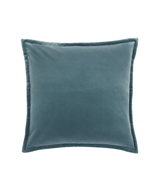 Frances Velvet Cushion, Lagoon Blue, Cut Out