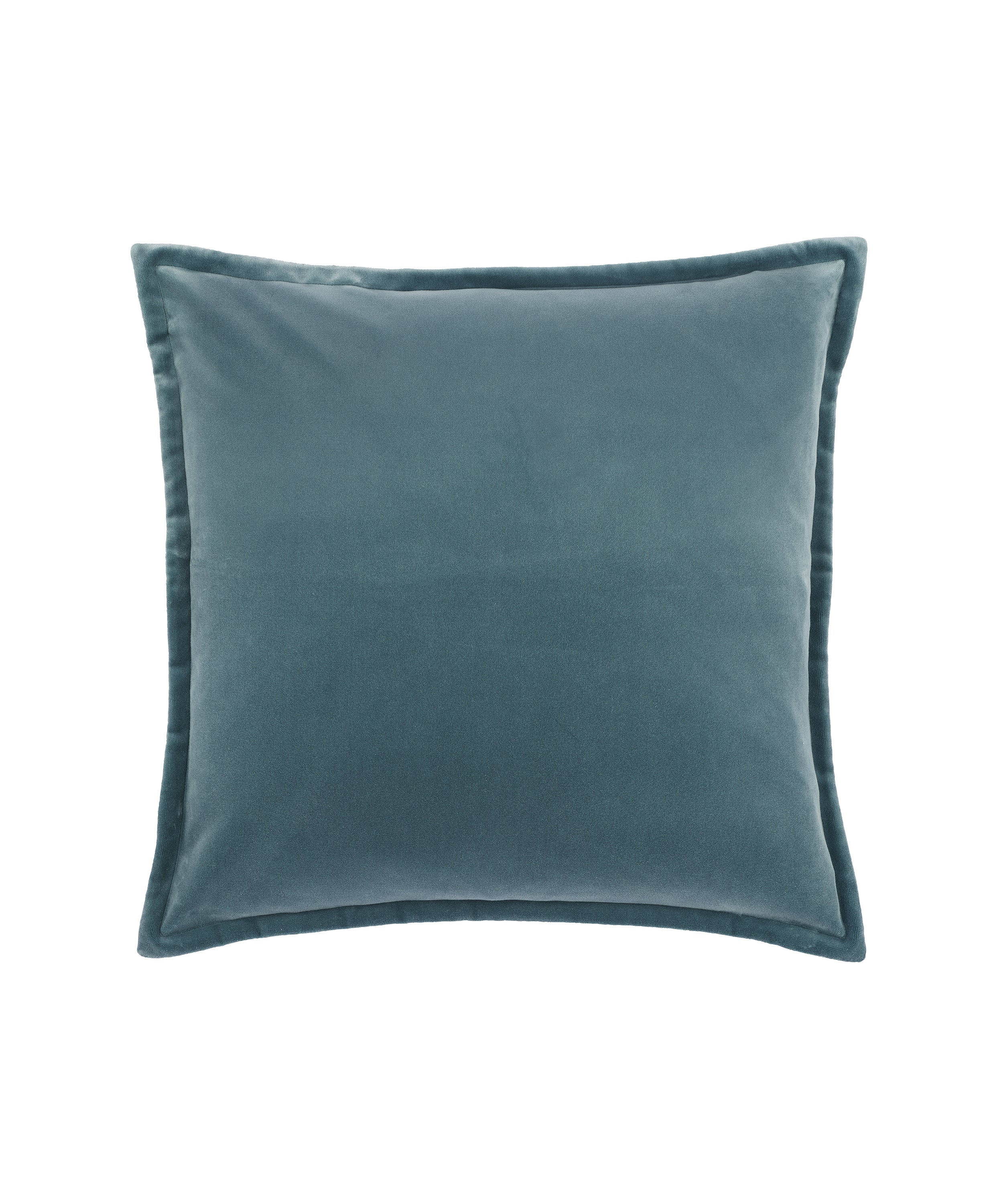 Frances Velvet Cushion, Lagoon Blue, Cut Out