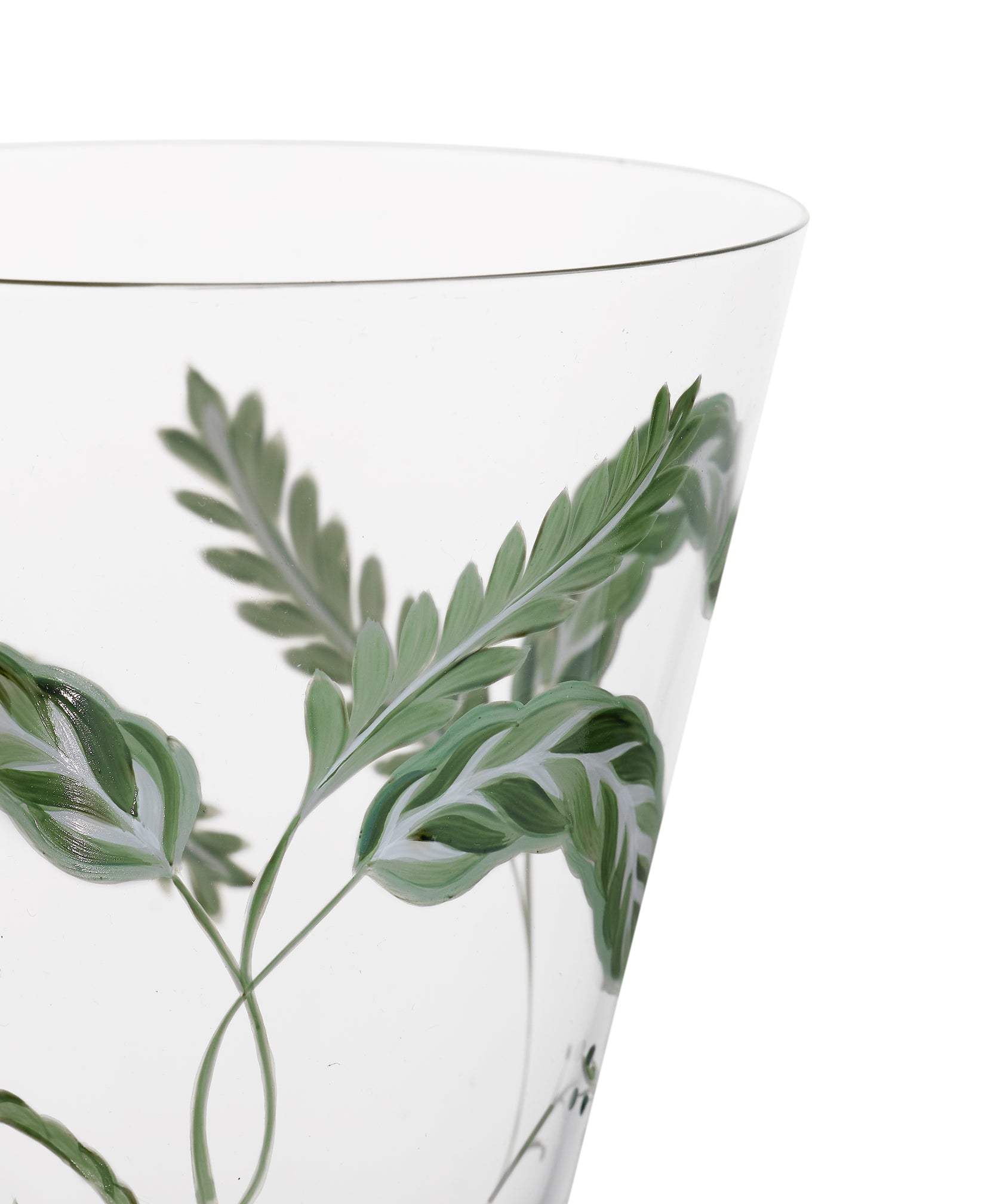 Prairie Handpainted Stemmed Glass, Detail, Cut Out