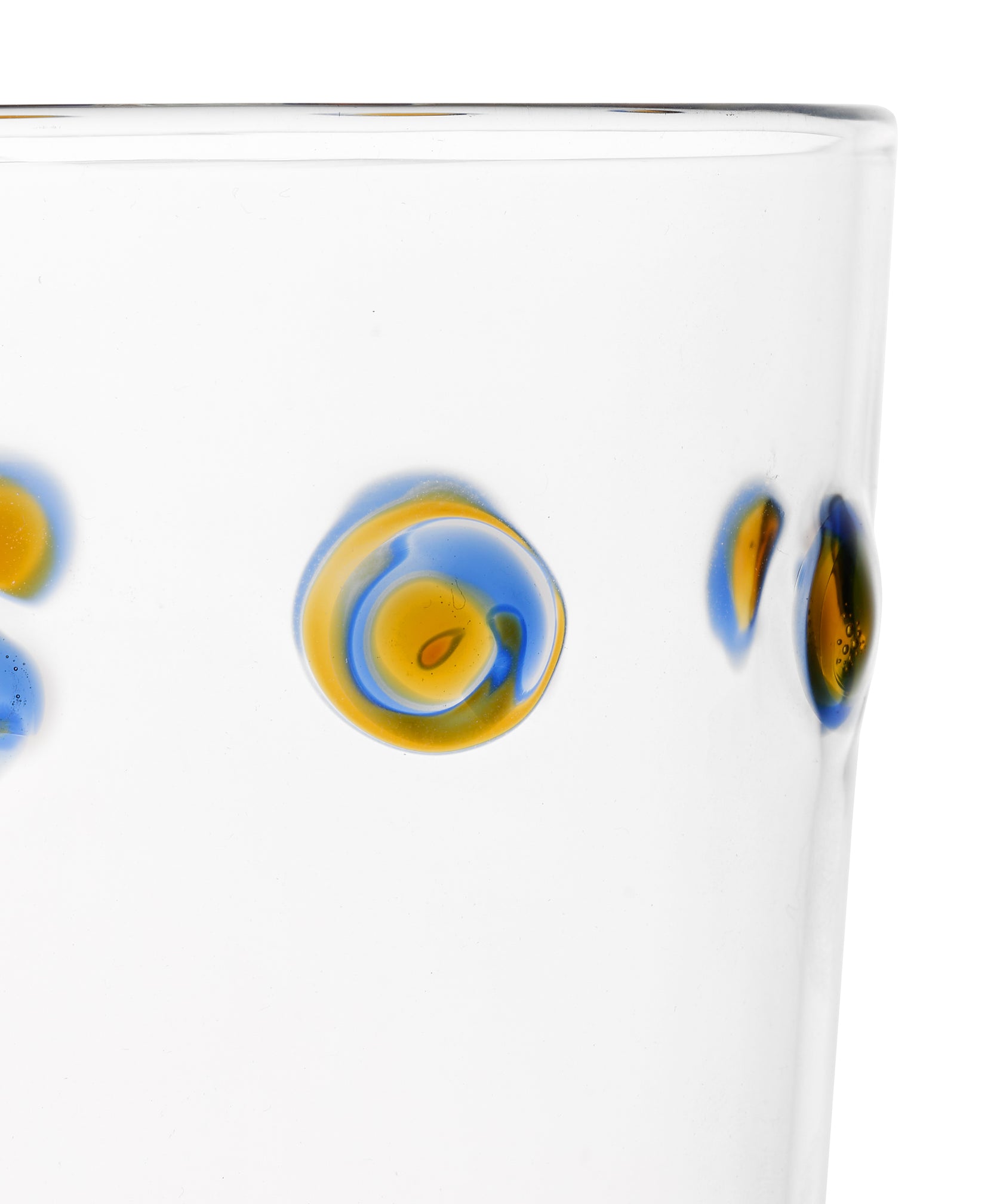 Pair of Marianna Tumblers, Blue/Amber, Detail