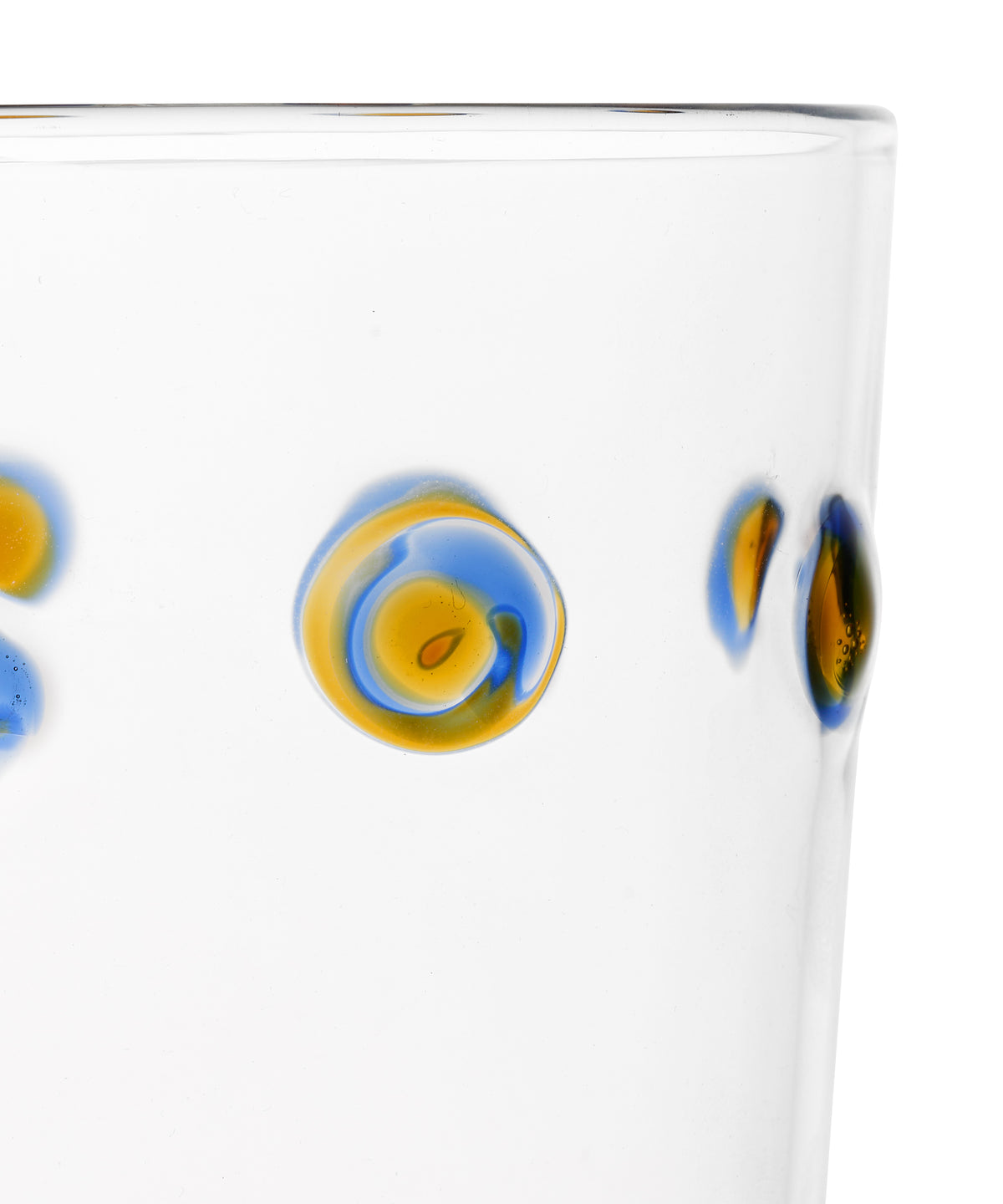 Pair of Marianna Tumblers, Blue/Amber, Detail