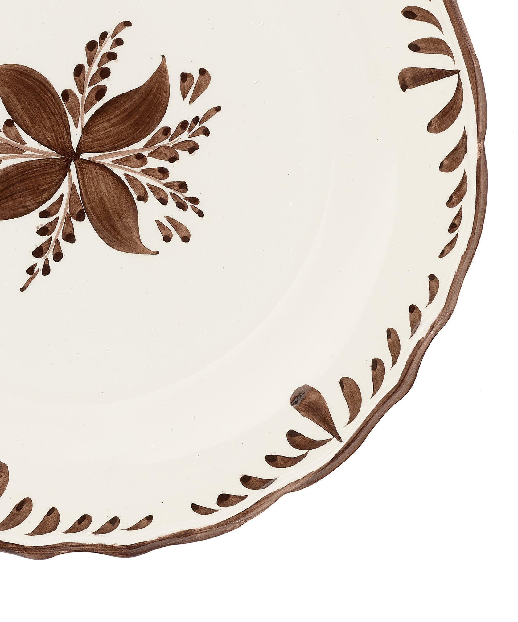 Ottilie Dessert Plate, Brown, Detail
