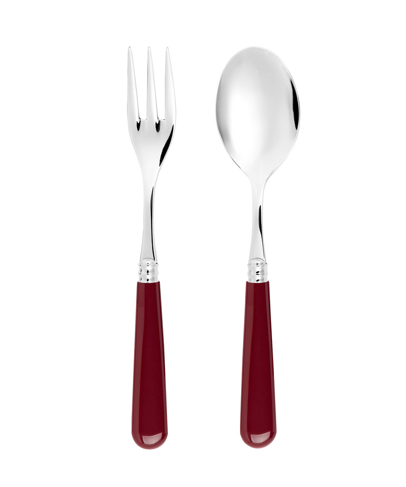 Rebecca Udall, Classic Stainless Steal  Serving Set, Burgundy Deep Purple 