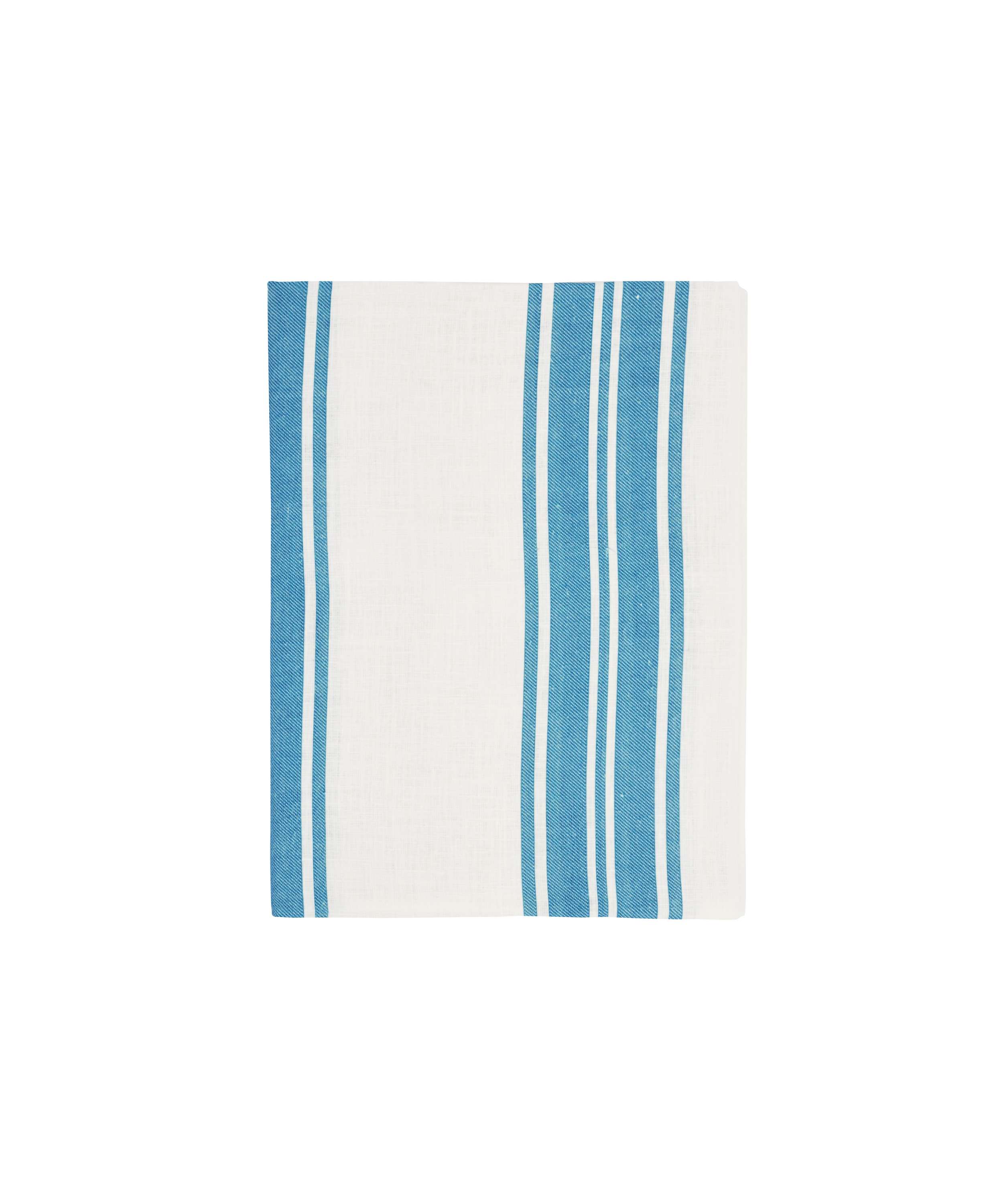 Rebecca Udall Colette Striped Linen Tablecloth, Harbour Blue, Cut Out