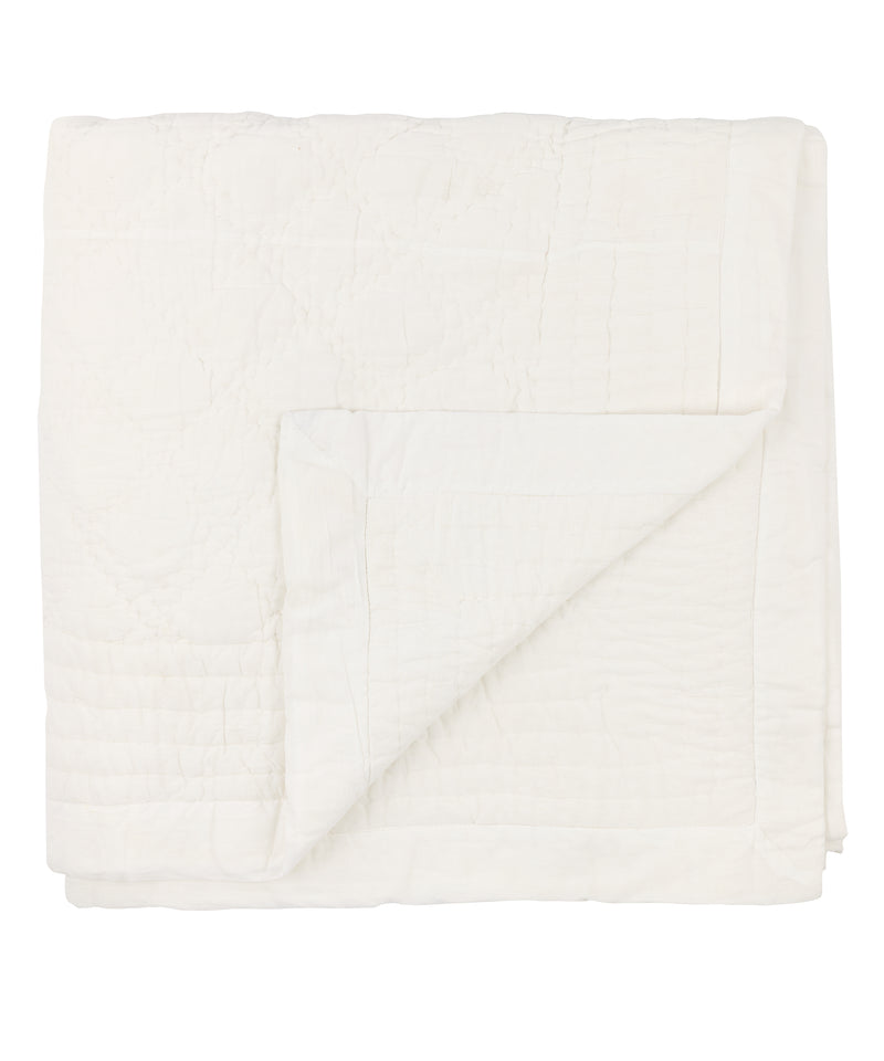 Rebecca Udall, Eva Heritage Indian Quilted White Cotton Bedspread