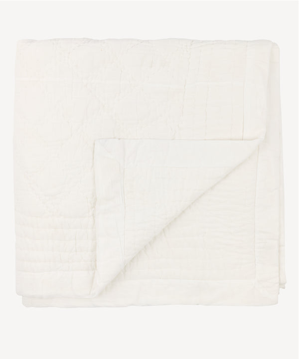 Rebecca Udall, Eva Indian Quilted White Cotton Bedspread