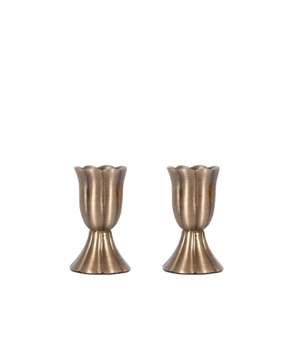 Rebecca Udall Fluted Candle Holder, Brass, Cut Out Detail