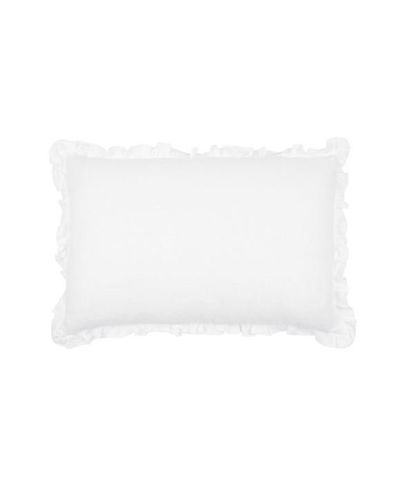 Rebecca Udall Ruffle Linen Cushion Cover, White Rectangular