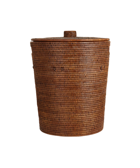 Rattan Round Laundry Basket, Brown