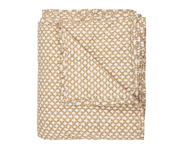 Clara Pleated Quilted Cotton Bedspread, Tobacco, Cut Out