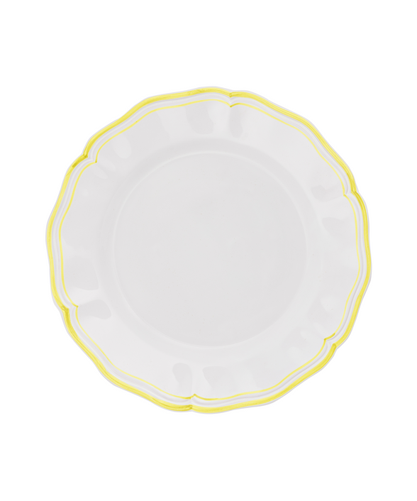 Set of 4 Zita Scalloped Dinner Plates, Citrus Yellow