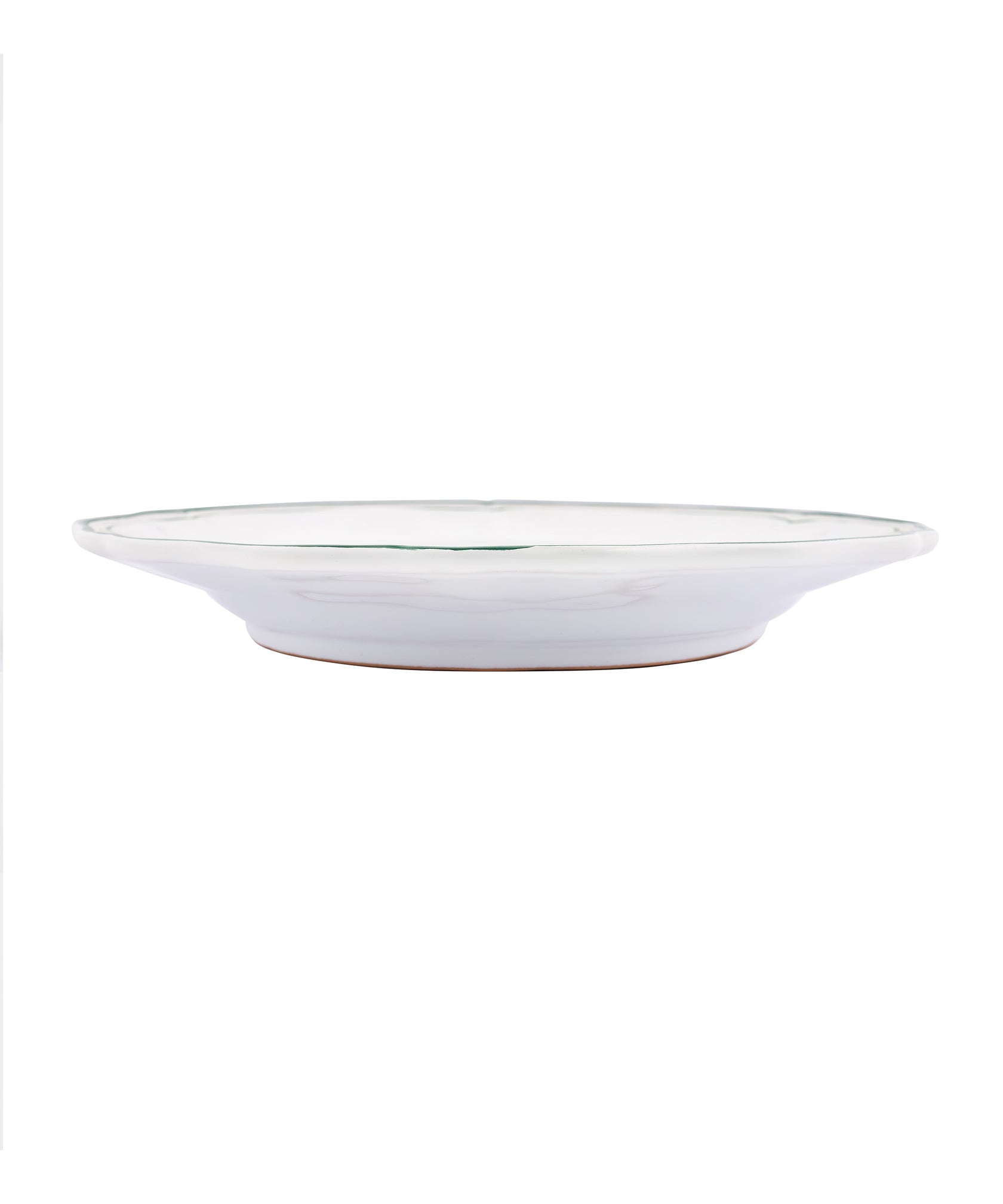 Set of 4 Zita Scalloped Dinner Plates, Juniper Green, Cut Out, Side Profile
