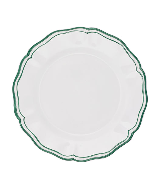Set of 4 Zita Scalloped Dinner Plates, Juniper Green, Cut Out