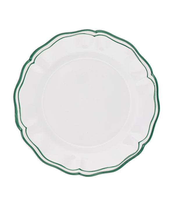Set of 4 Zita Scalloped Dinner Plates, Juniper Green, Cut Out