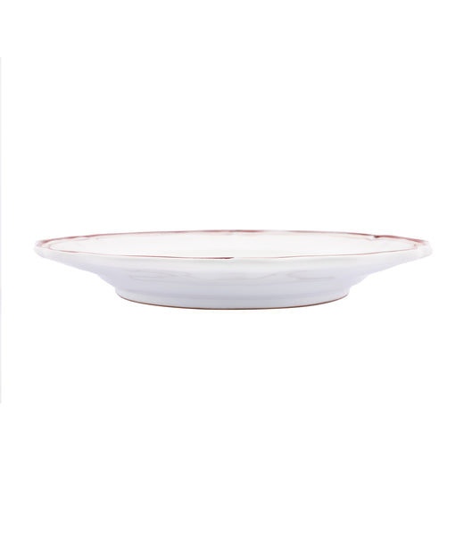 Set of 4 Zita Scalloped Dinner Plates, Maroon Red, Side Profile