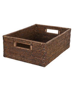 Rattan Rectangular Storage Baskets, Brown
