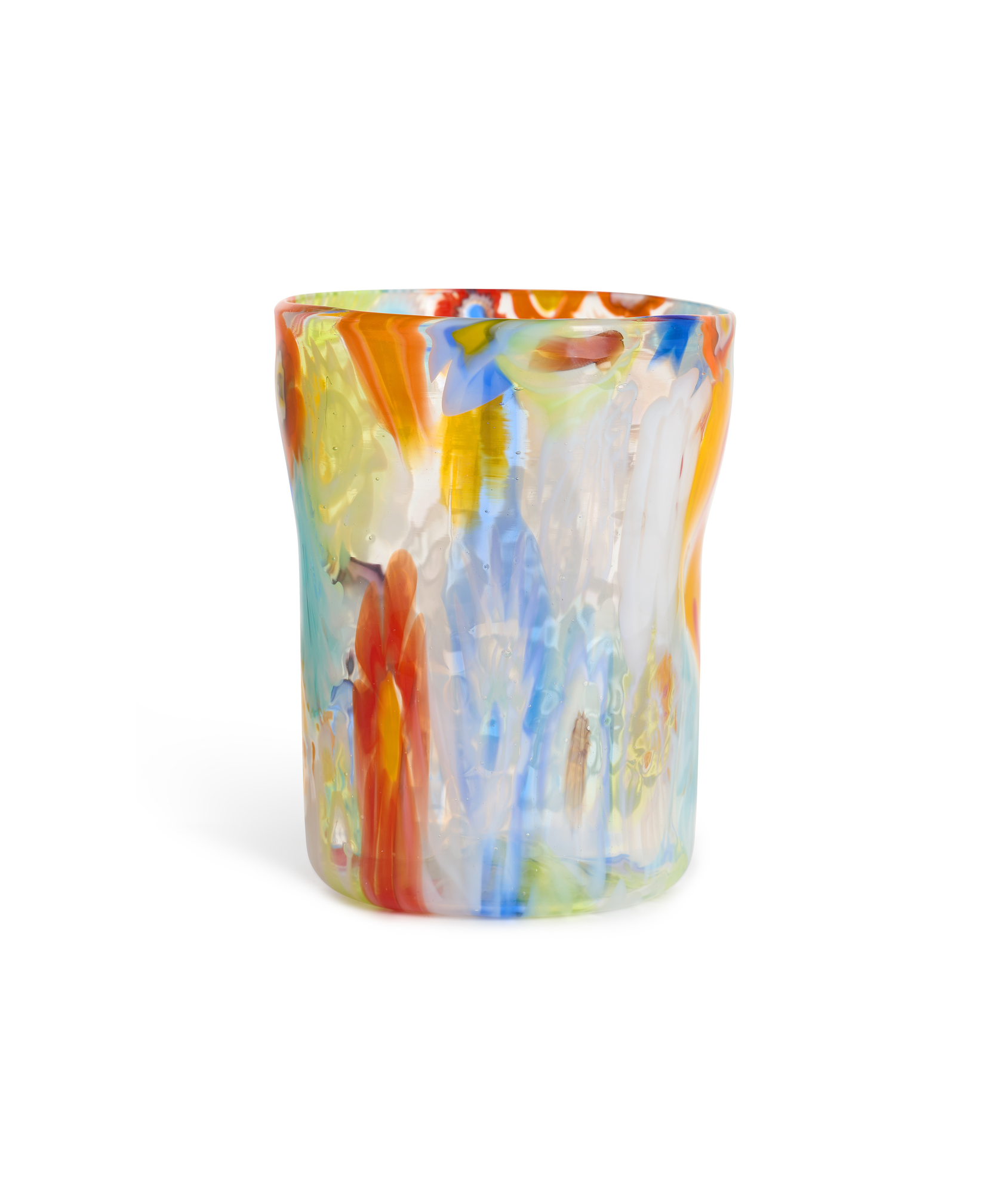Millefiori Murano Glass Dimpled Tumbler