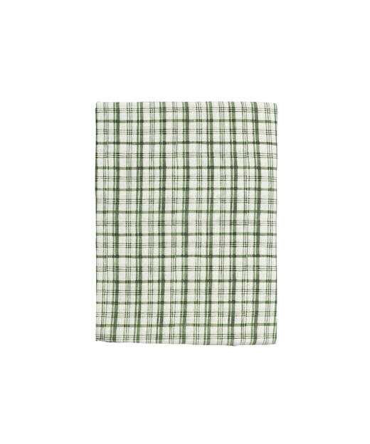 Remy Rectangular Linen Tablecloth, Ivy, Cut Out
