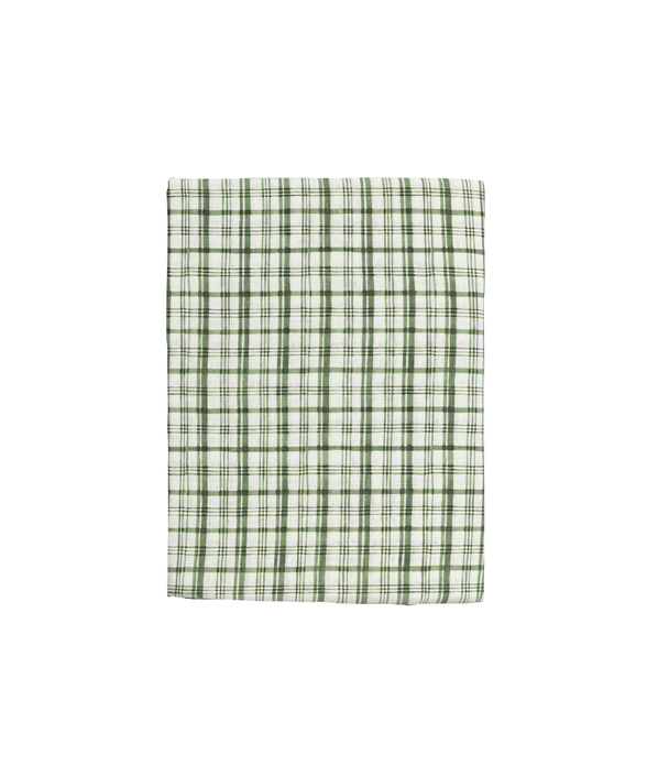 Remy Rectangular Linen Tablecloth, Ivy, Cut Out