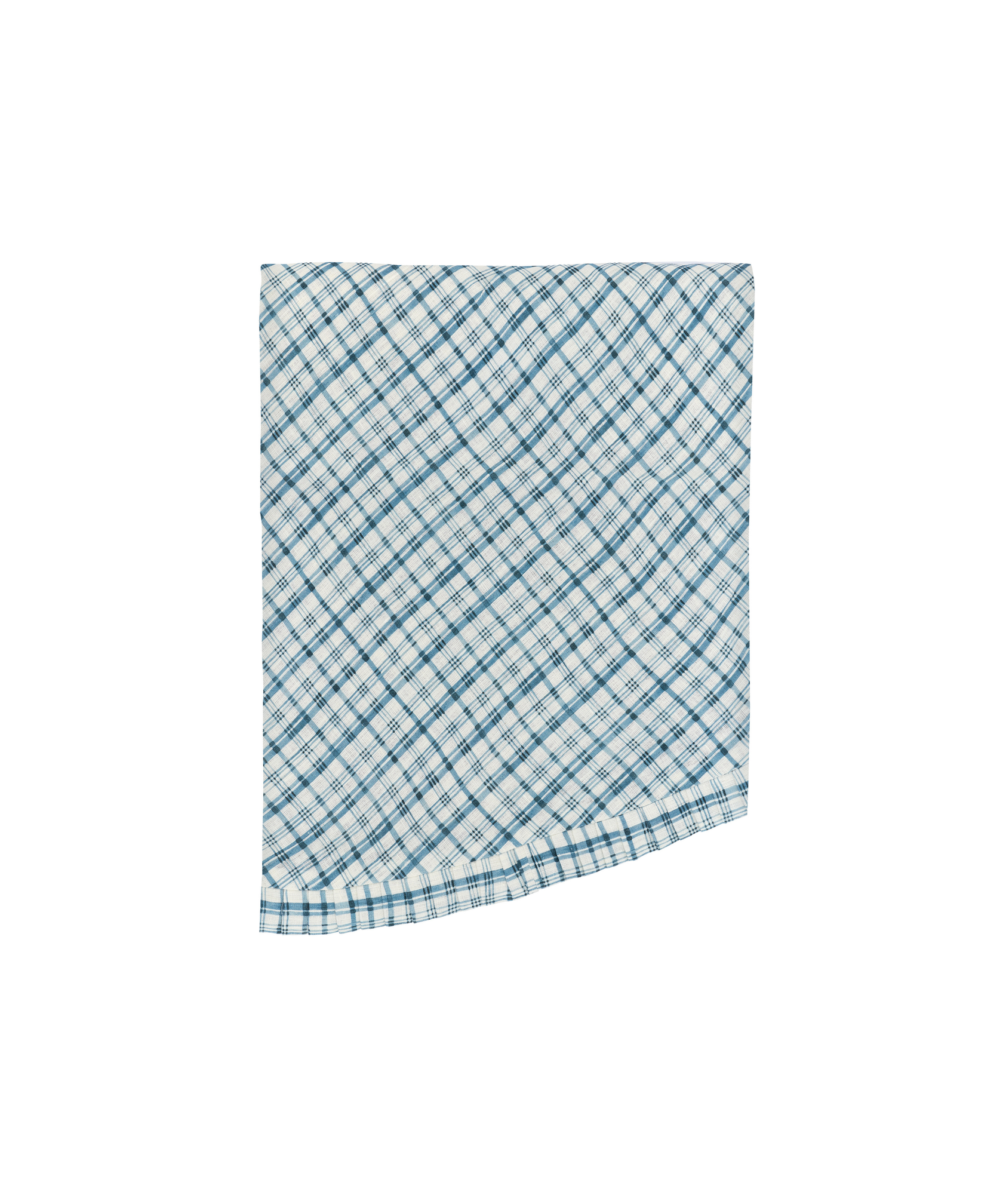 Remy Round Pleated Linen Tablecloth, French Navy