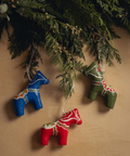 Set of 3 Dala Horse Christmas Decorations