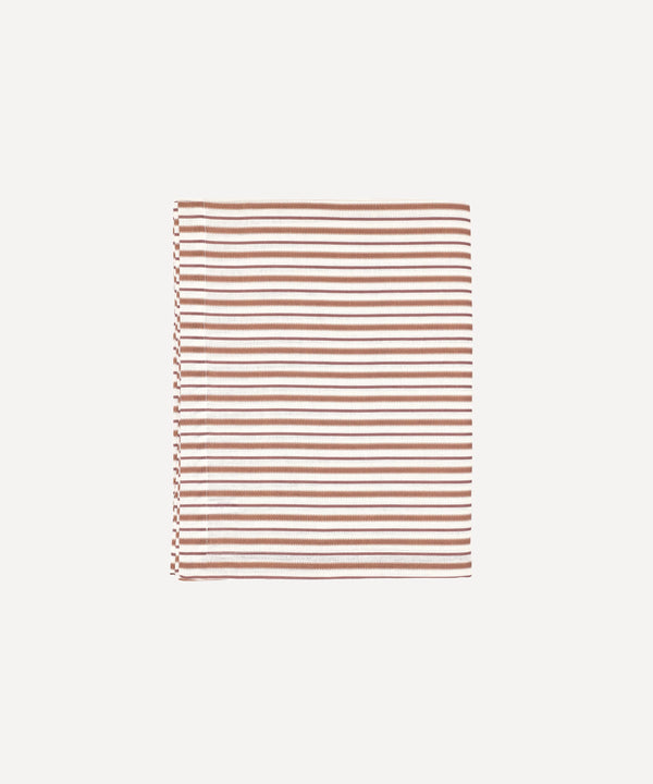 Victoria Striped Linen Tablecloth, Dusty Rosewood, Rebecca Udall