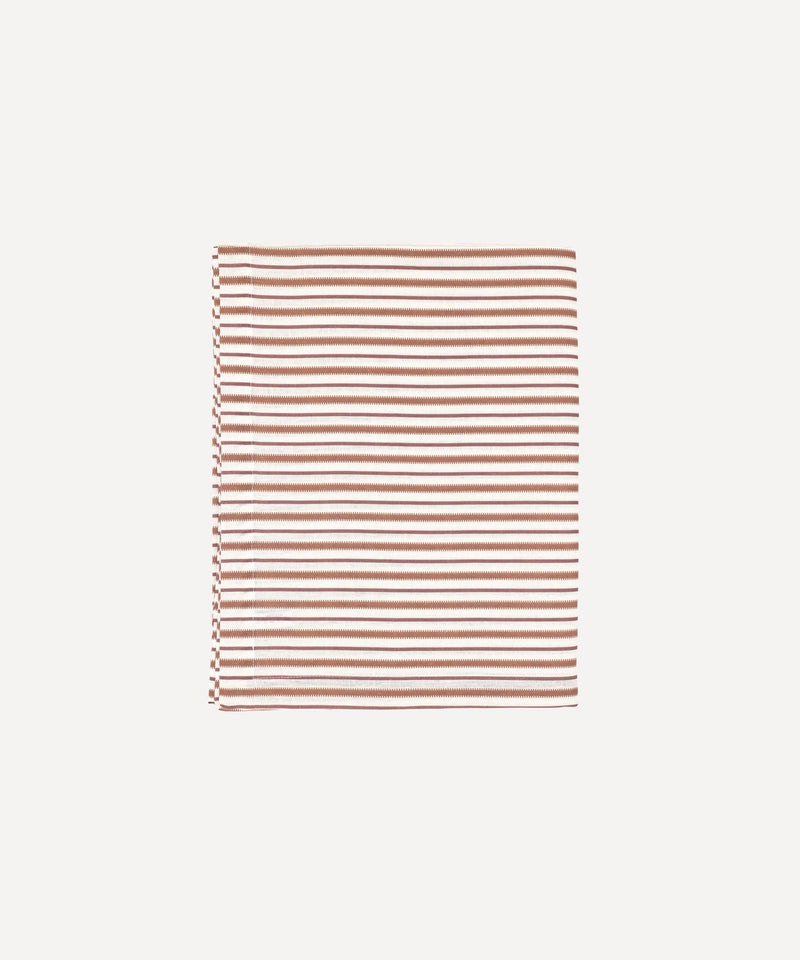 Victoria Striped Linen Tablecloth, Dusty Rosewood