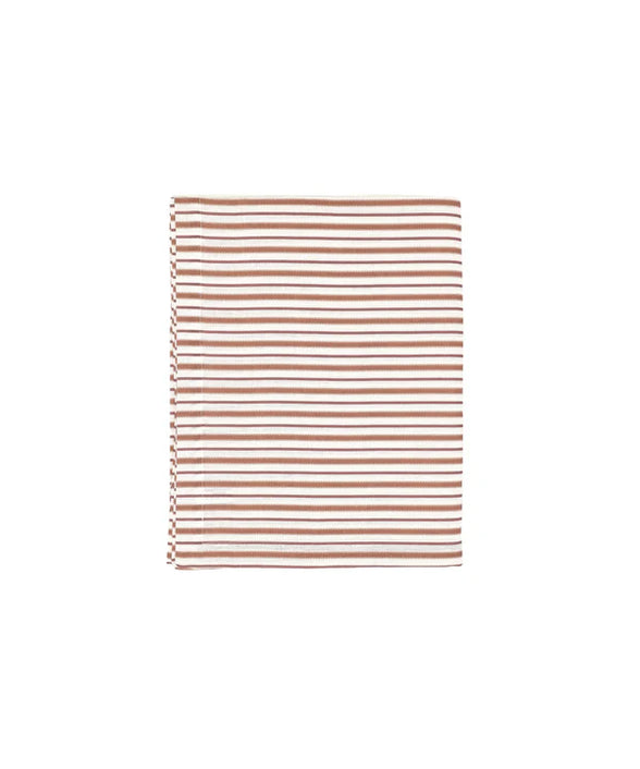 Victoria Striped Table Linens, Dusty Rosewood