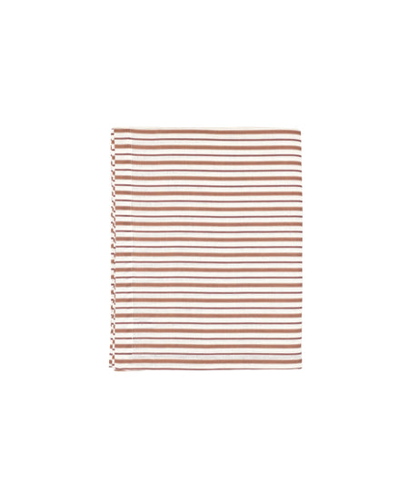 Rebecca Udall Victoria Striped Linen Tablecloth, Dusty Rosewood, Rebecca Udall, Front View