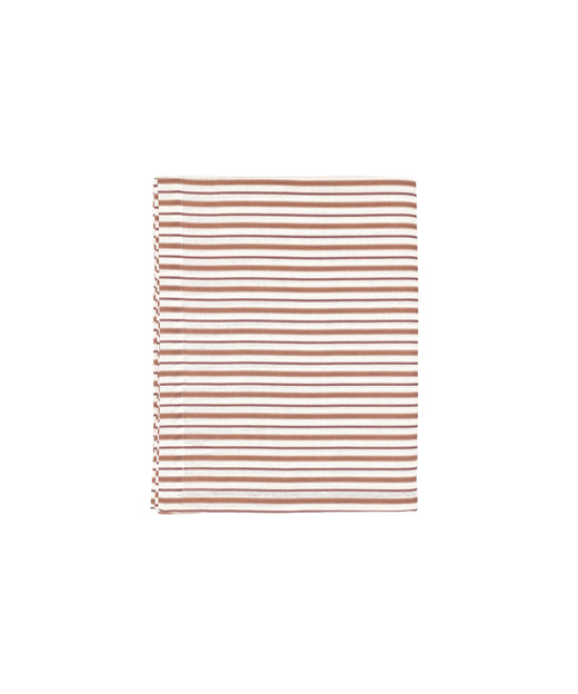 Rebecca Udall Victoria Striped Linen Tablecloth, Dusty Rosewood, Rebecca Udall, Front View