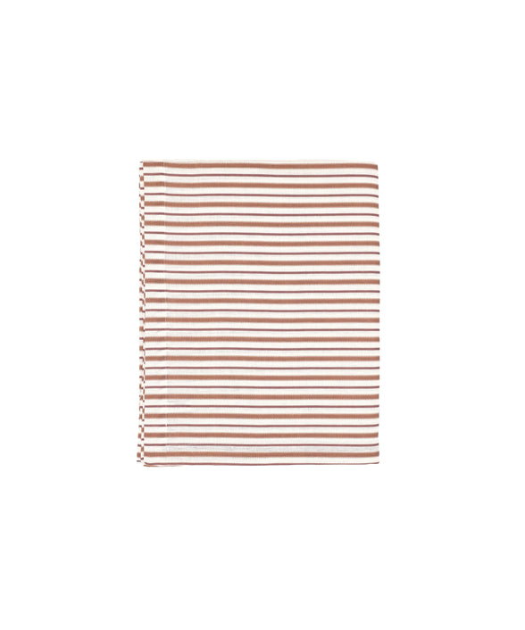 Rebecca Udall Victoria Striped Linen Tablecloth, Dusty Rosewood, Rebecca Udall, Front View