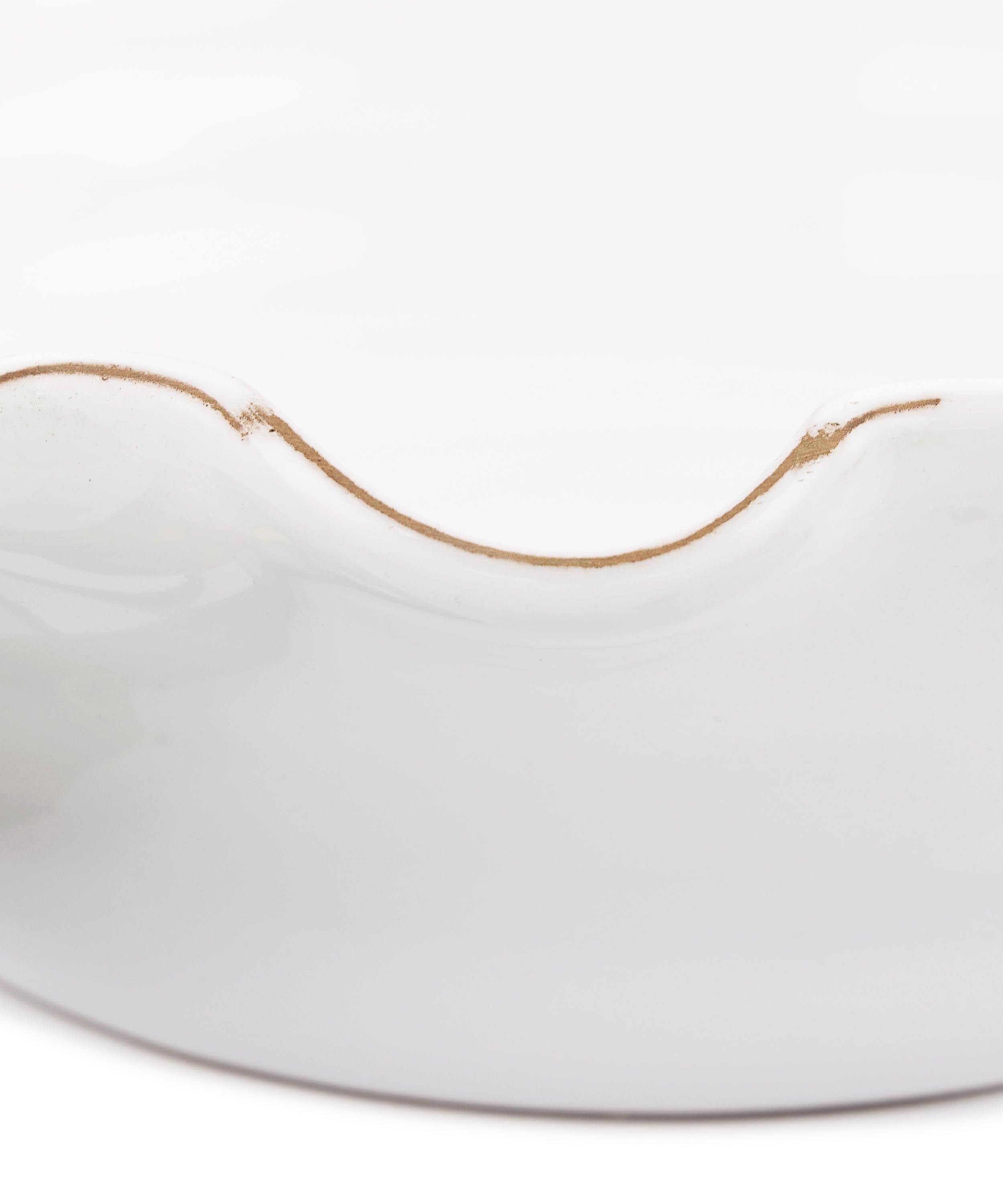 Rebecca Udall Ruffle Ceramic Bowl, White Rim Detail
