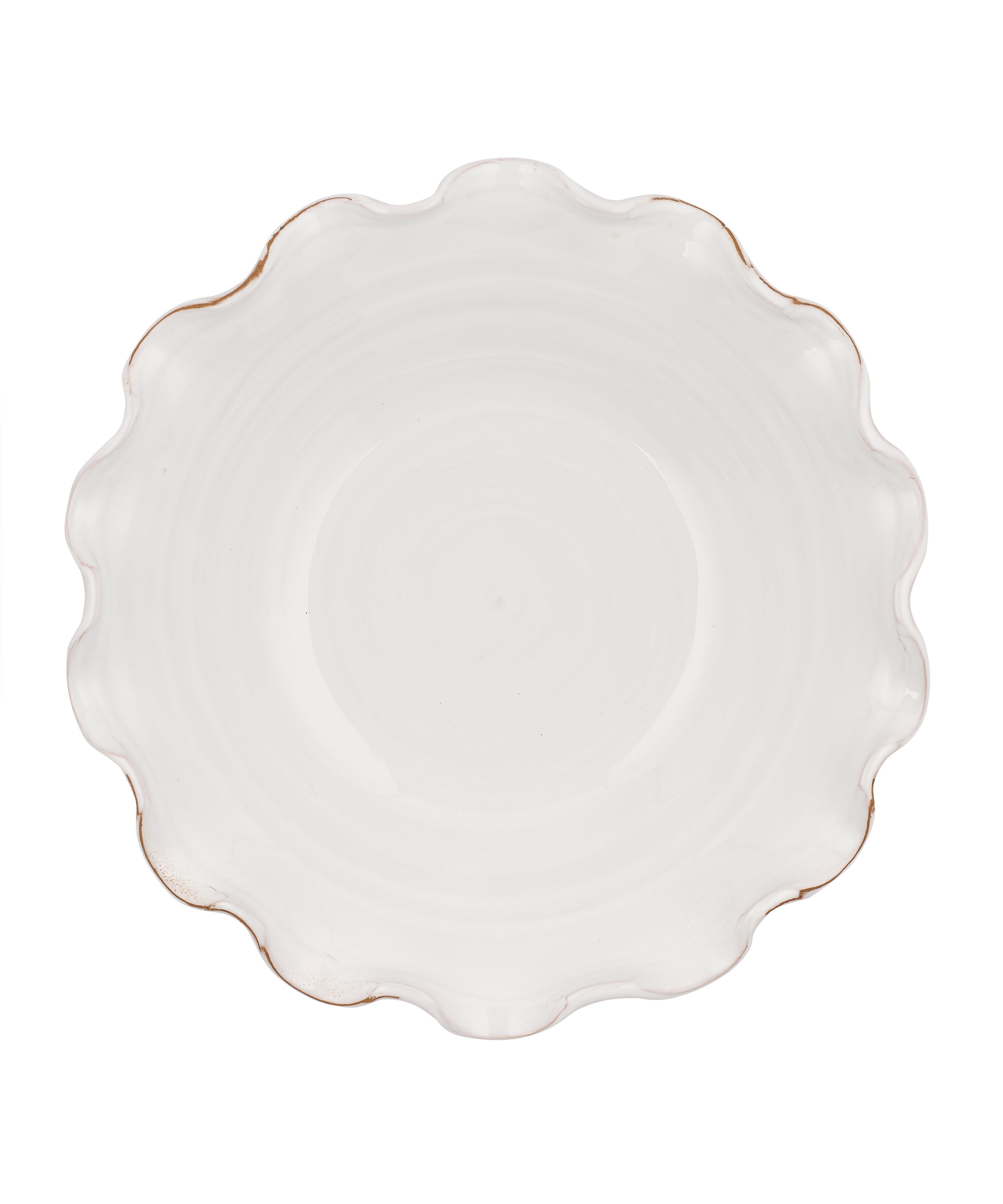 Rebecca Udall Ruffle Wavy Rim Ceramic Bowl, White Design