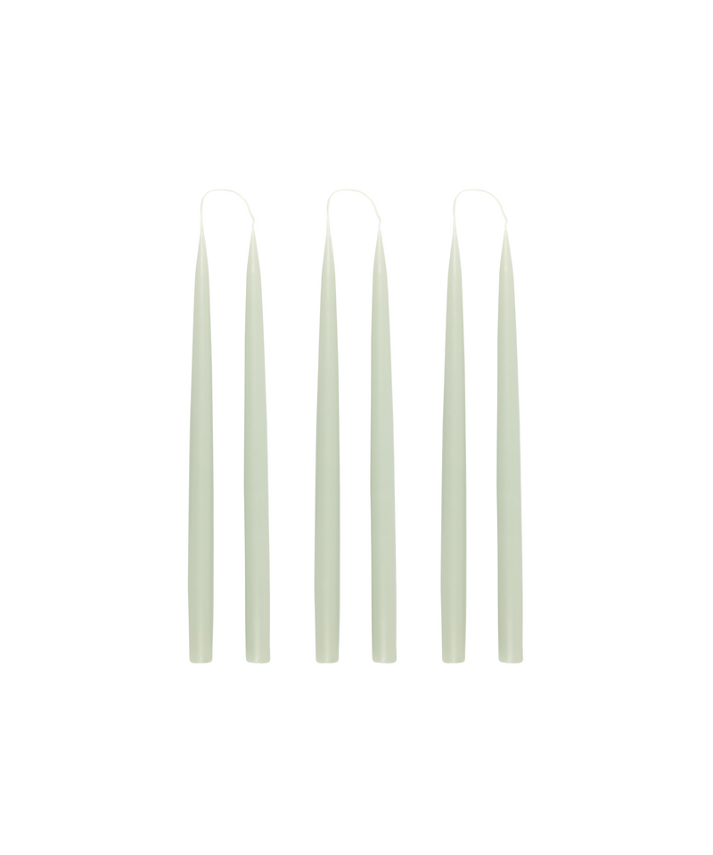 Rebecca Udall Set of 6 35cm Danish Taper Candles, Pale pastel sage green