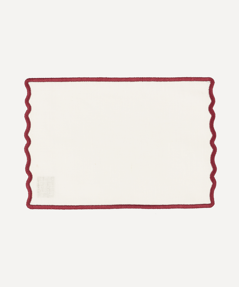 Rebecca Udall Scalloped Cocktail Napkin,  Burgundy