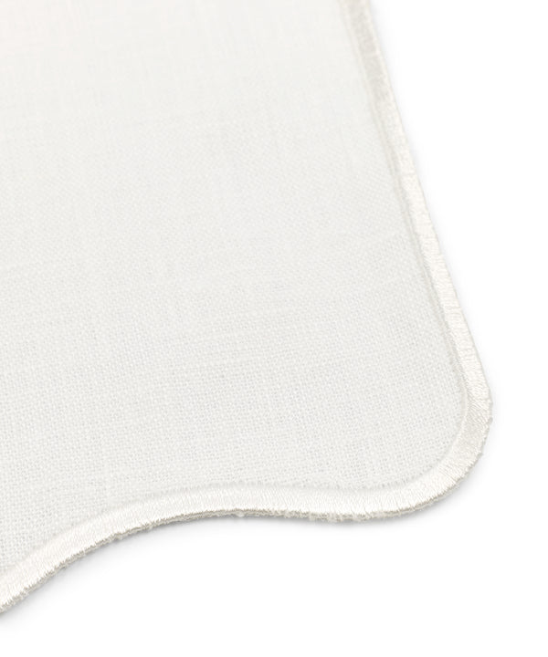 Scalloped Linen Napkin, White