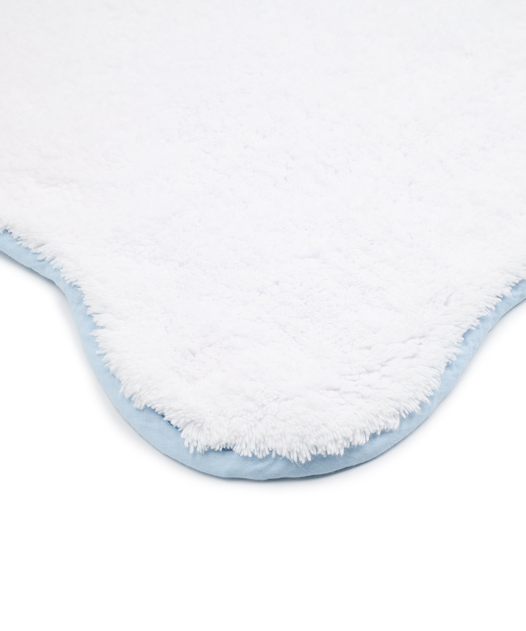 Amelia Scalloped Bath Mat, Powder Blue