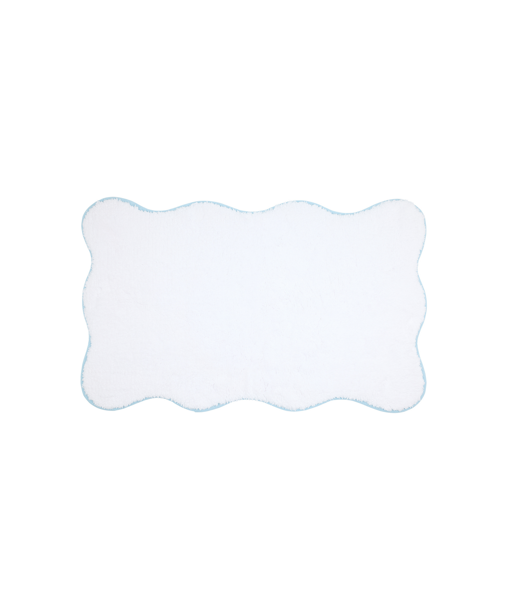 Amelia Scalloped Bath Mat, Powder Blue