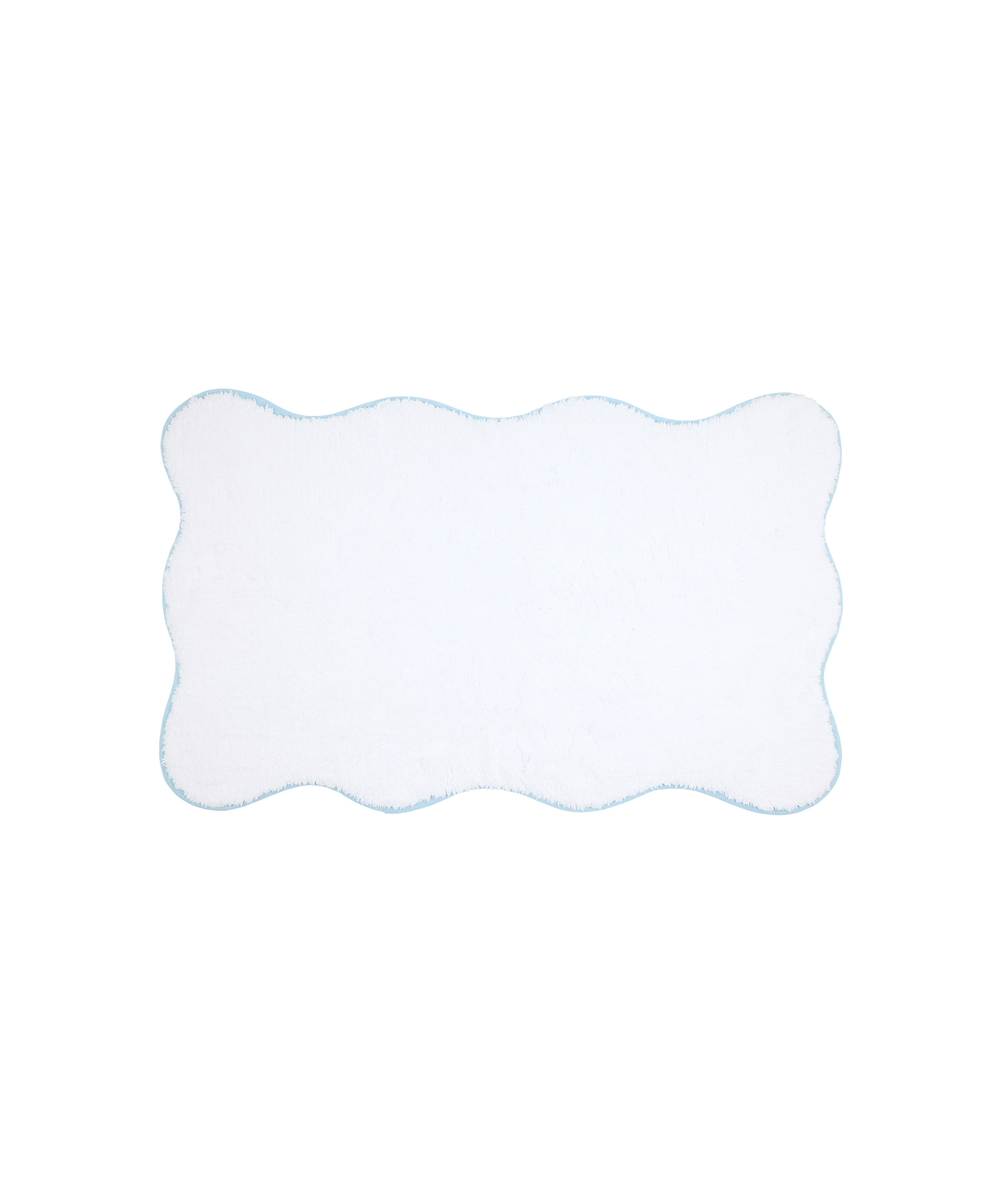 Amelia Scalloped Bath Mat, Powder Blue