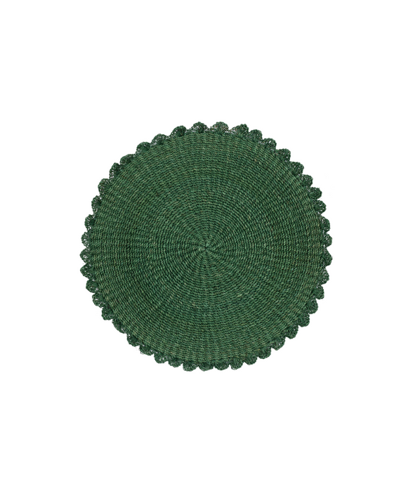 Rebecca Udall Scalloped Abaca Placemat, Fern